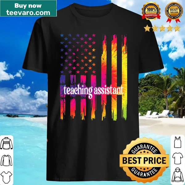 T-shirt with US flag and 'Teaching Assistant' text graphic