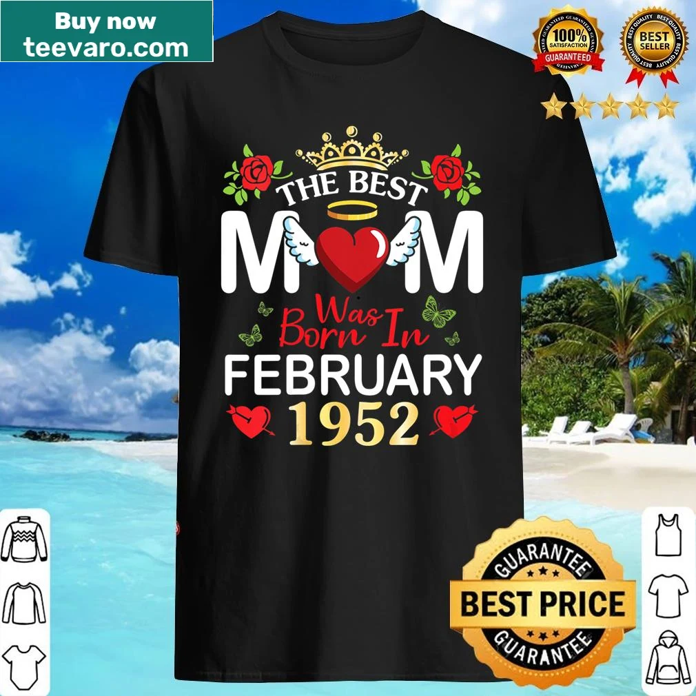 V-neck shirt celebrating moms born in February 1952