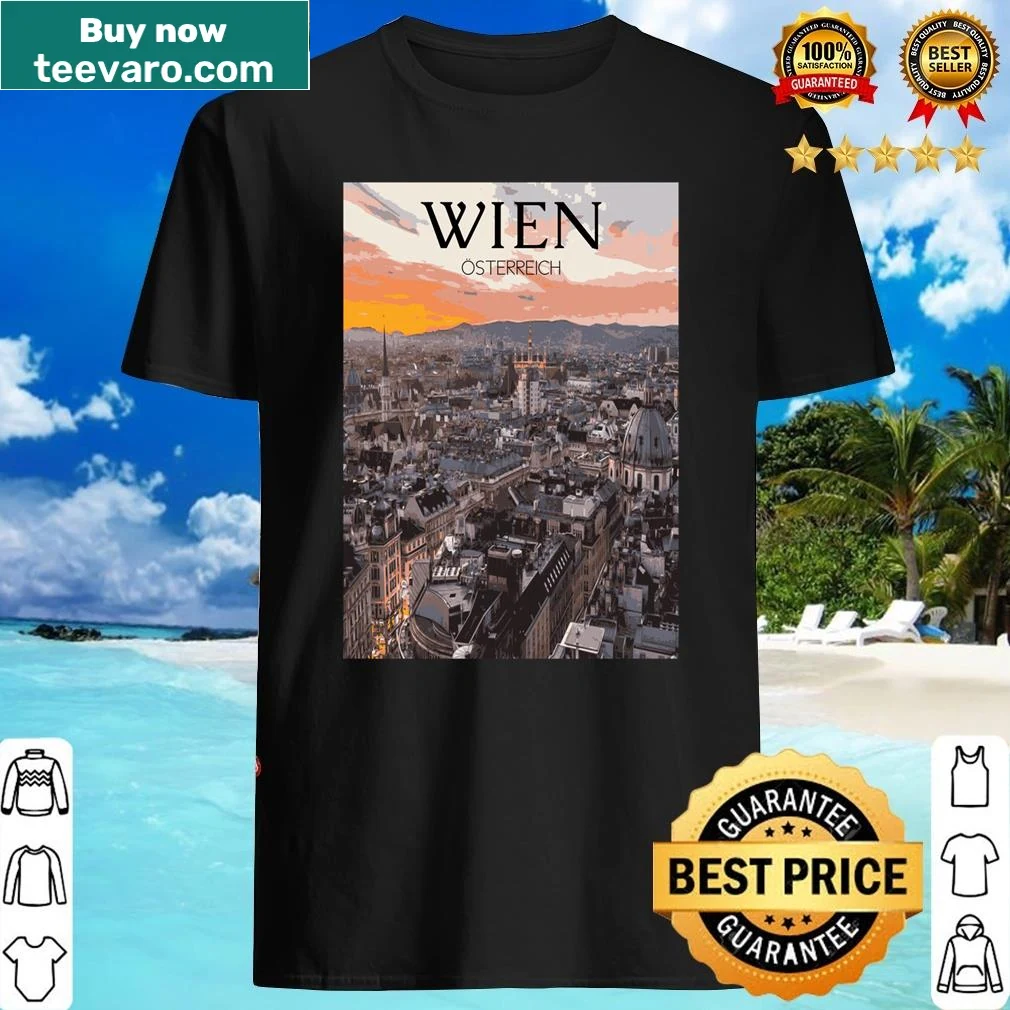 Illustrated shirt featuring the skyline of Vienna