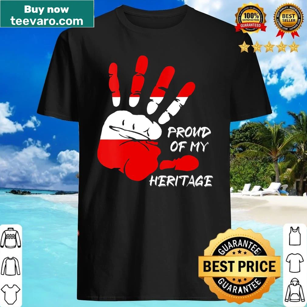 T-shirt featuring the Austria flag colors in a hand gesture design
