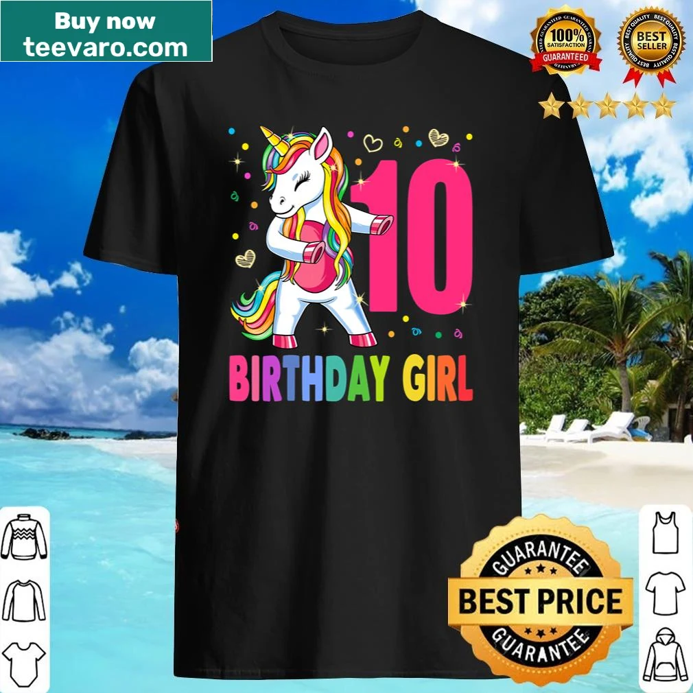 Cute unicorn-themed shirt for a girl turning 10 years old