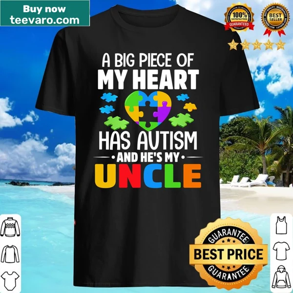 Heart graphic shirt with the saying about autism and uncle