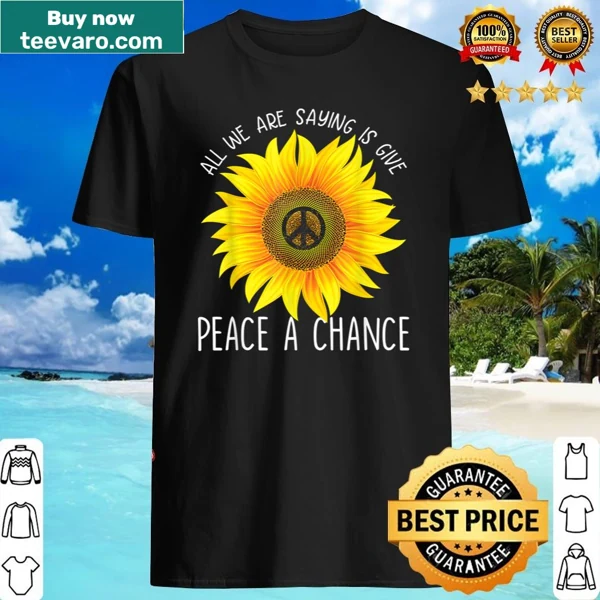 Peace-themed shirt with a message promoting harmony