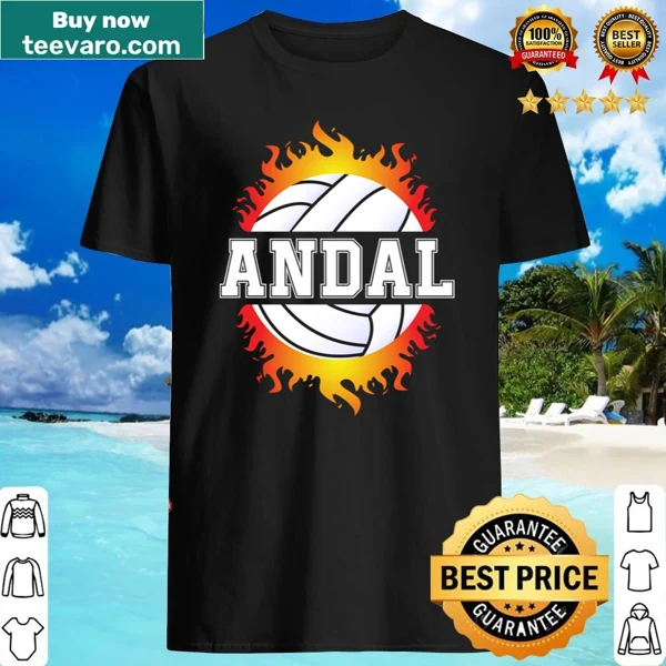 Illustrated volleyball design with the name Andal for sports lovers