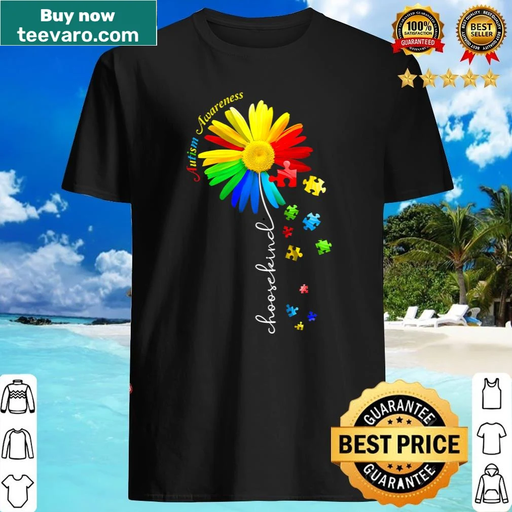 Autism awareness shirt with 'Choose Kind' text in bold letters