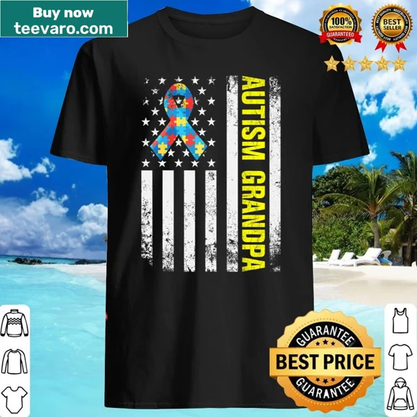 Vintage flag shirt celebrating grandfathers of autistic children
