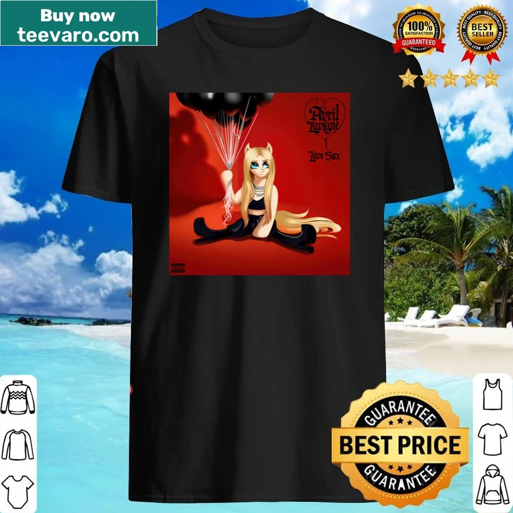 Cartoon love illustration featured on a whimsical shirt