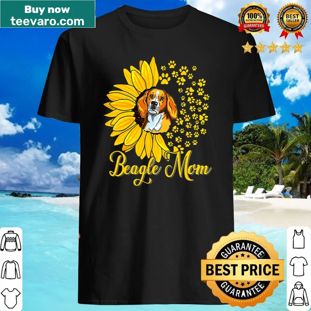 Illustration of a beagle dog and sunflowers for Mother's Day