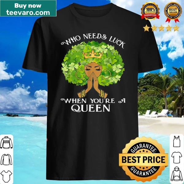 Meaningful shirt with Melanin Girl and shamrock design for St. Patrick's Day