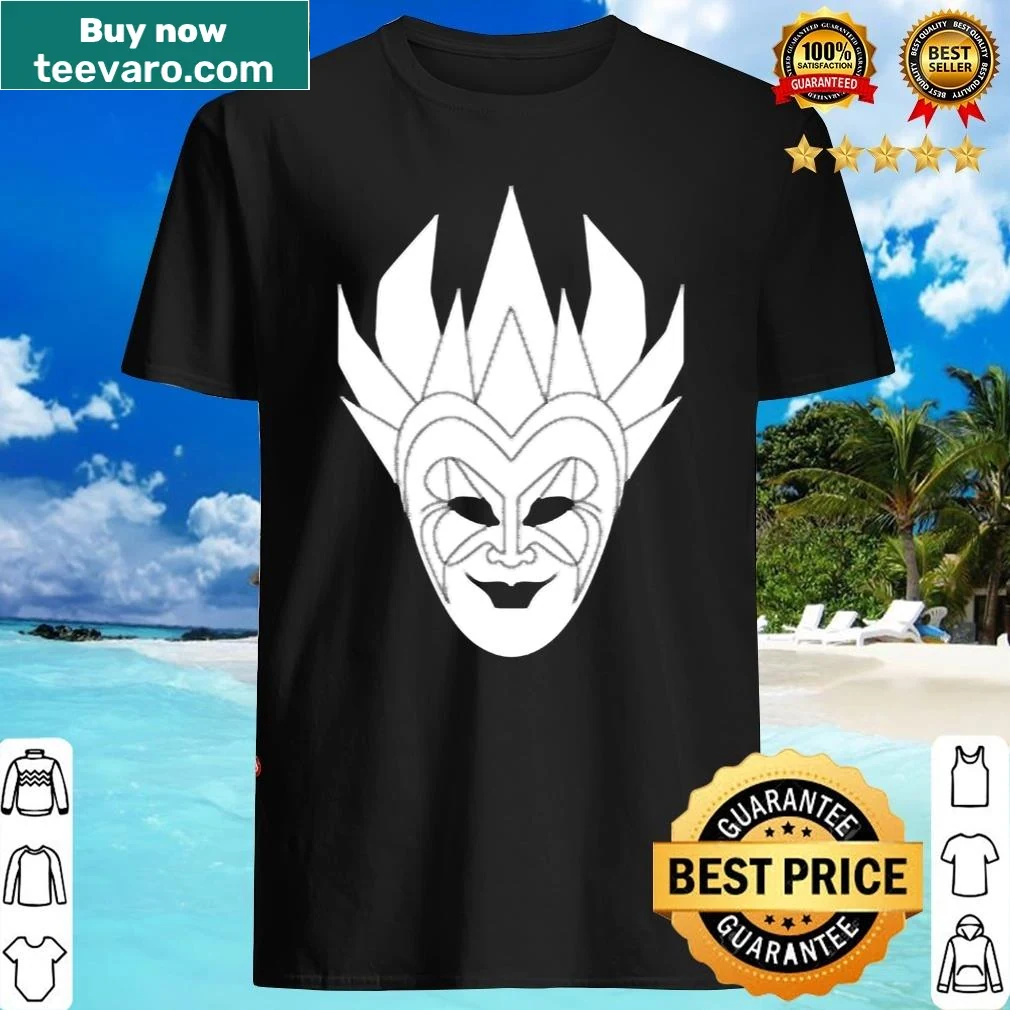 Graphic shirt featuring an artistic Boribrejcha mask illustration