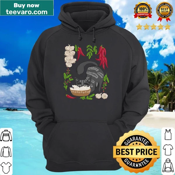 Funny shirt featuring a cat and Ukrainian dumplings in vintage style