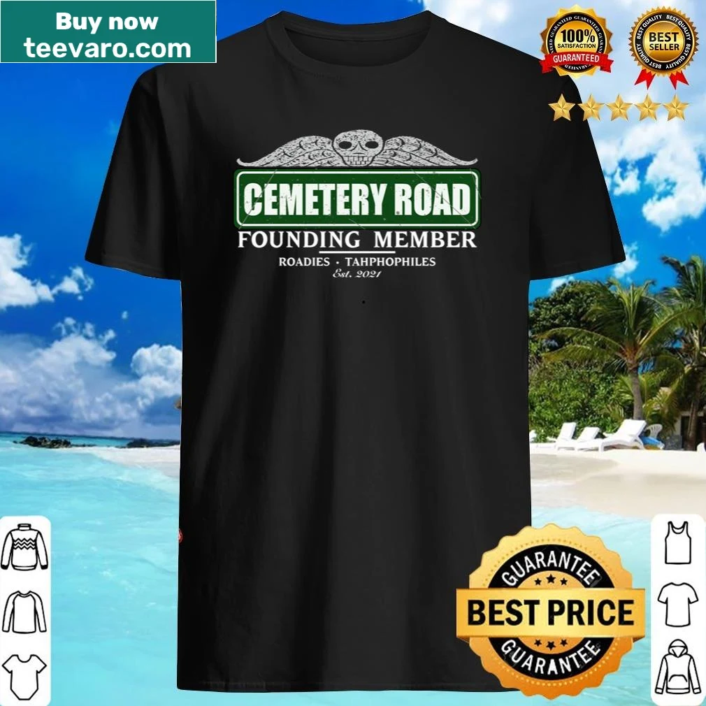 Whimsical Cemetery Road Membership shirt with playful design