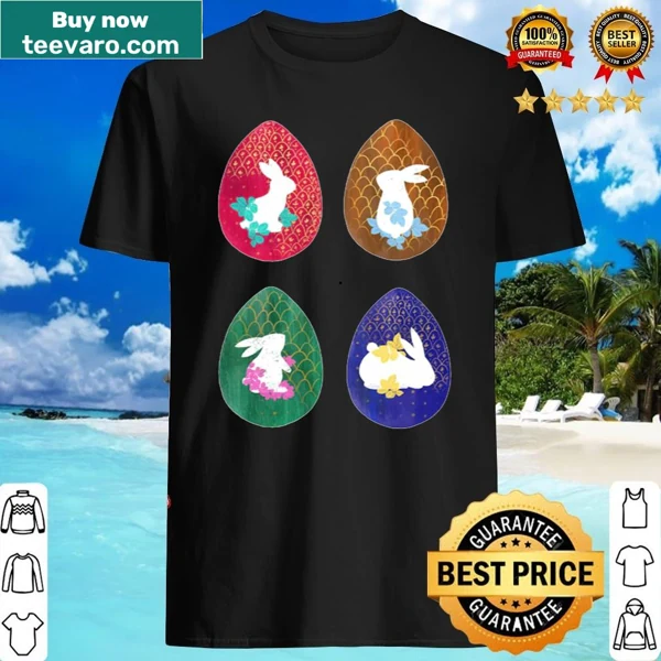 Cute cartoon bunny with Easter eggs design