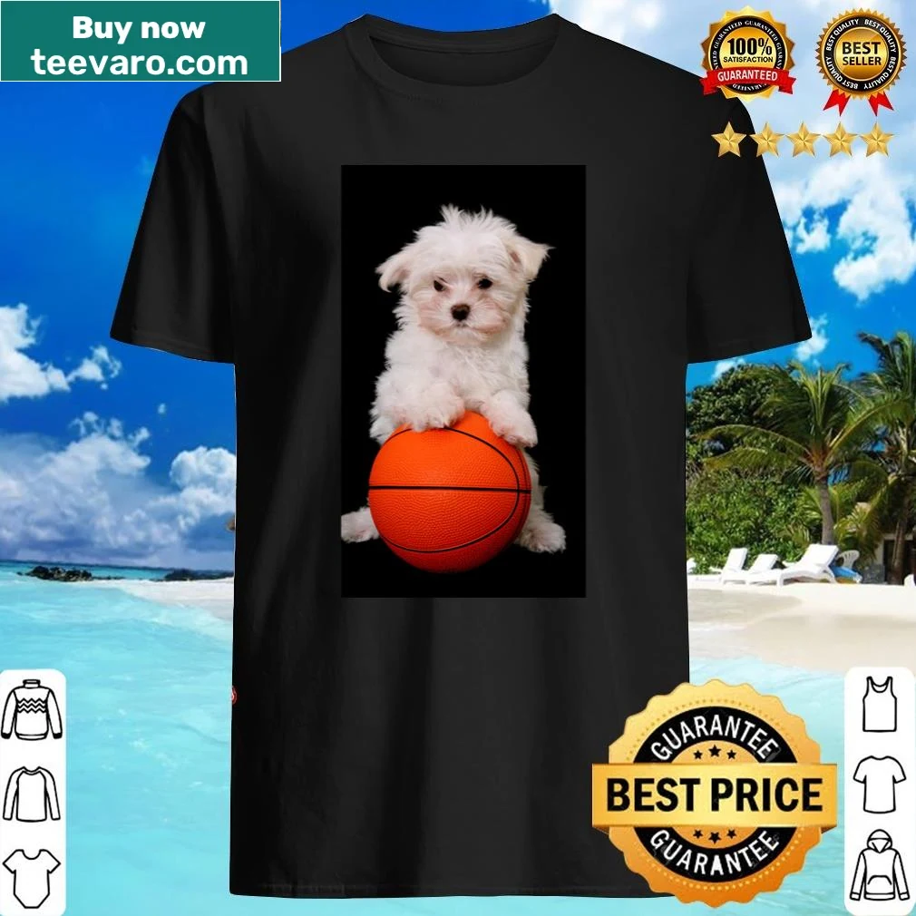 Cartoon dogs playing basketball on a playful t-shirt