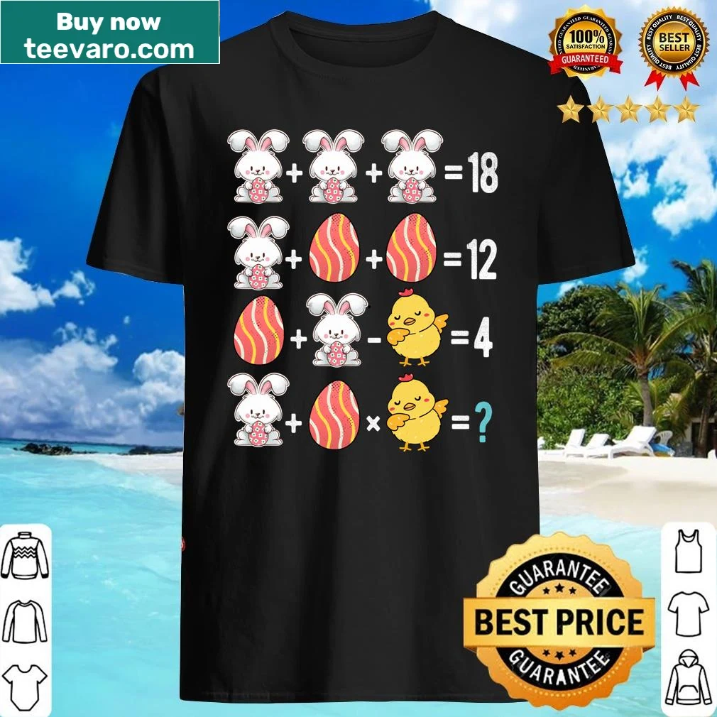 Funny math-themed shirt for Easter featuring order of operations quiz.