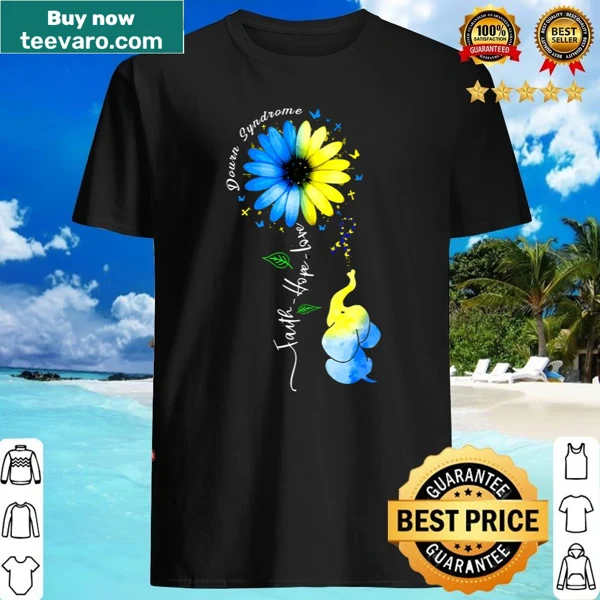 Blue elephant design promoting Down Syndrome awareness