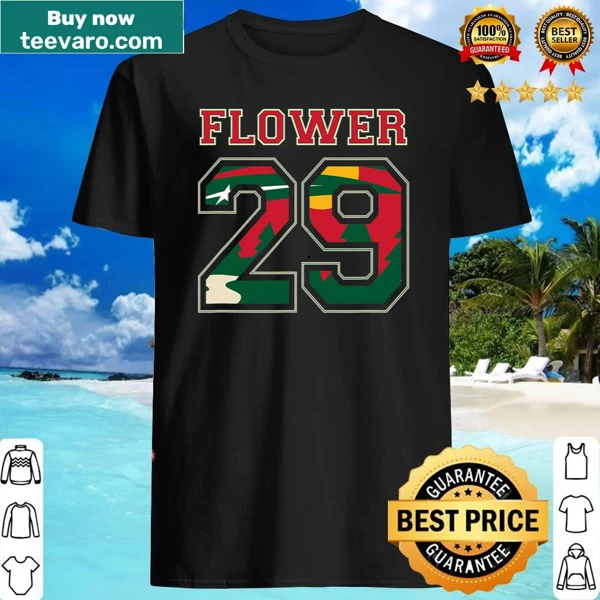 Graphic t-shirt featuring Flower 29 Wild Goalie Fleury design for ice hockey fans
