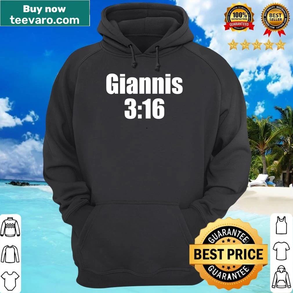 Giannis 316 shirt featuring bold text design for basketball fans — on a hoodie