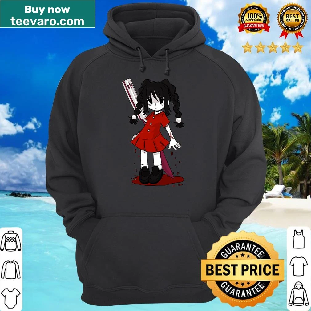 Hana-chan hoodie featuring a cute character illustration — on a hoodie