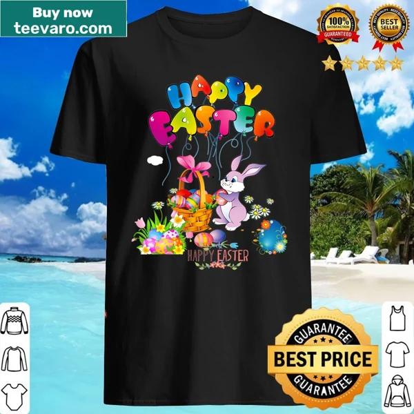Whimsical Easter shirt with gnomes and bunnies