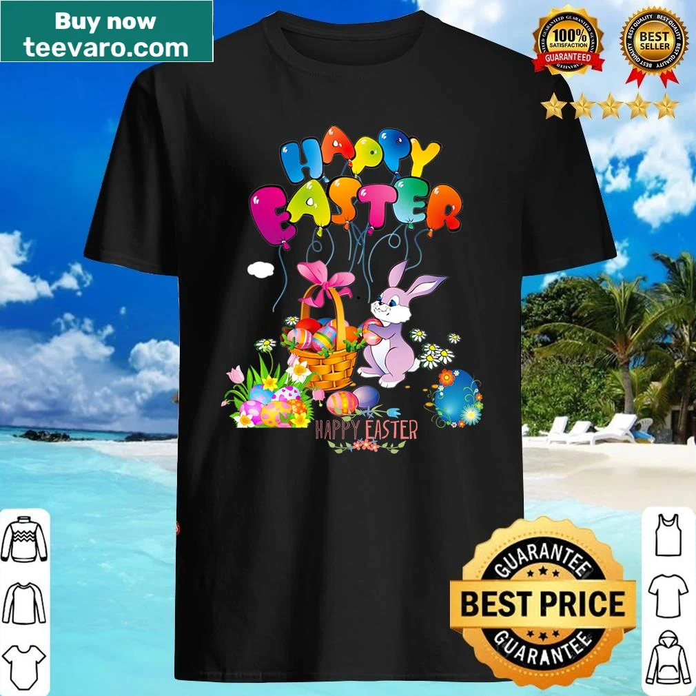 Whimsical Easter shirt with gnomes and bunnies