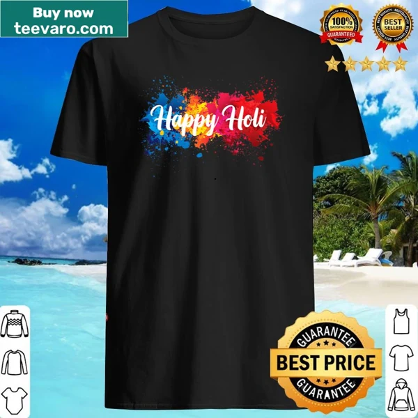 Playful Holi festival shirt for kids featuring colorful design