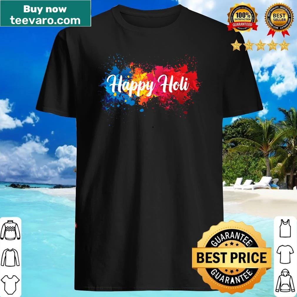 Playful Holi festival shirt for kids featuring colorful design