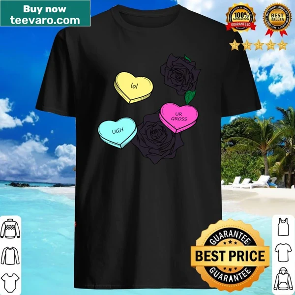 Humorous Hateful Valentine t-shirt with edgy text design