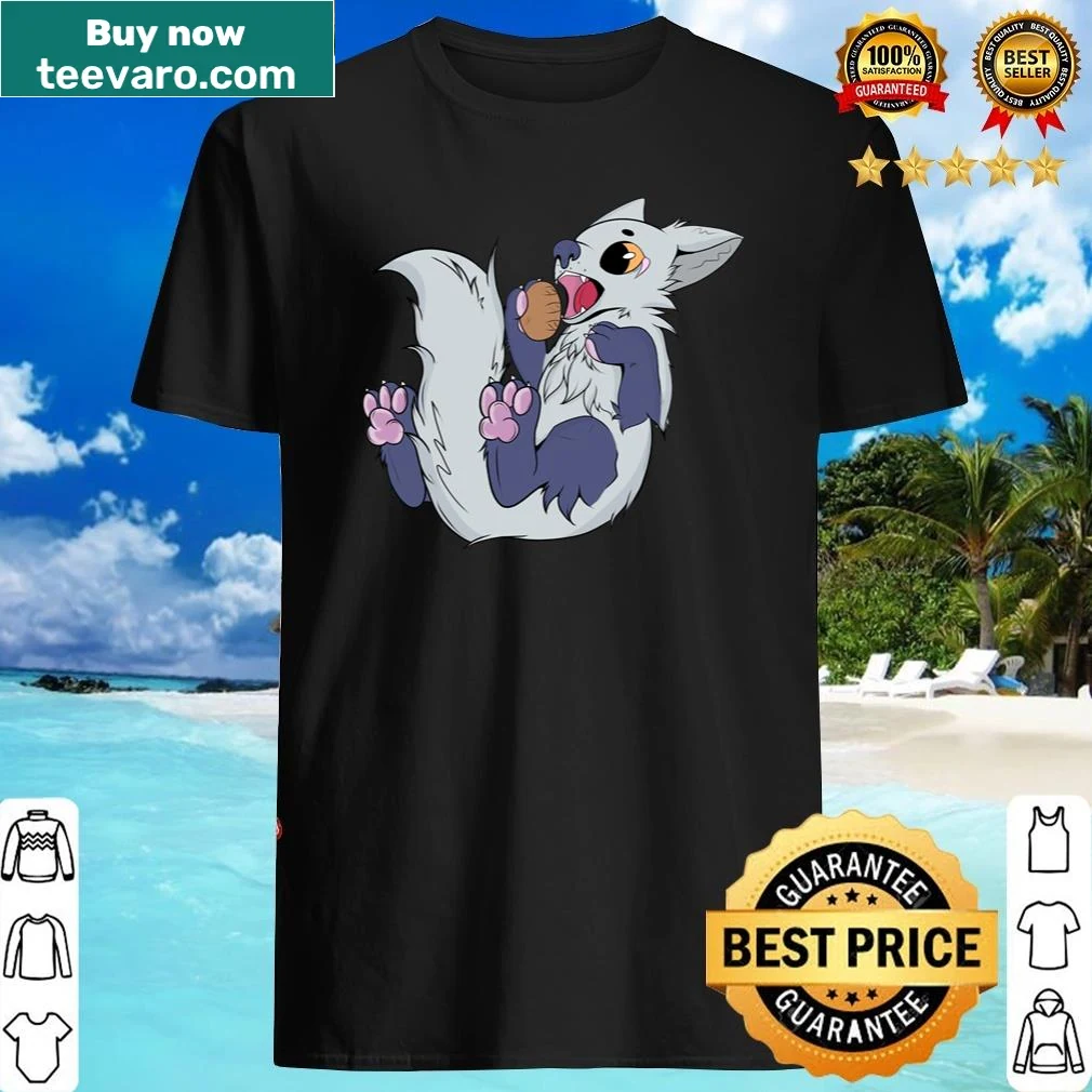 Illustrated shirt featuring a playful hungry fox design