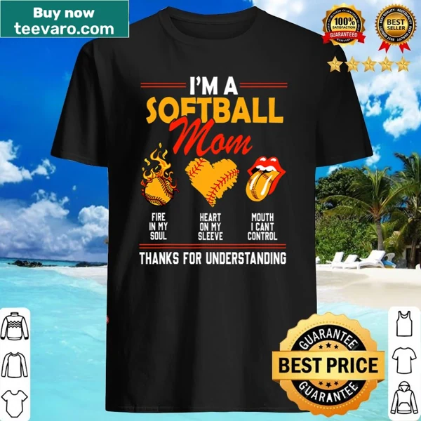 Funny shirt for softball moms with humorous saying.