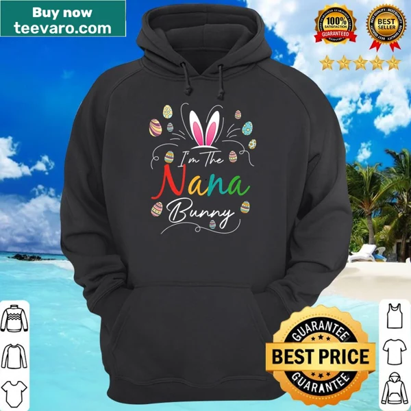 Illustrated bunnies and eggs for Easter on a Nana shirt