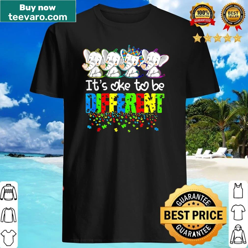 Cute elephant graphic with text for autism awareness