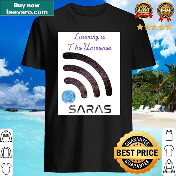 Shirt with text encouraging mindfulness and connection to the universe