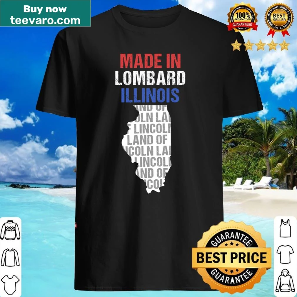 Text graphic celebrating Lombard, Illinois on a shirt