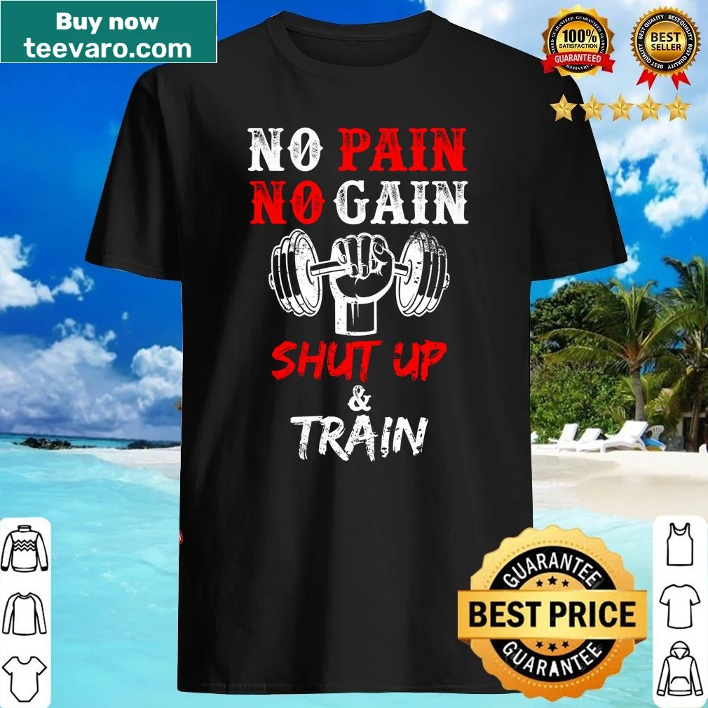 Motivational gym workout shirt with bold text