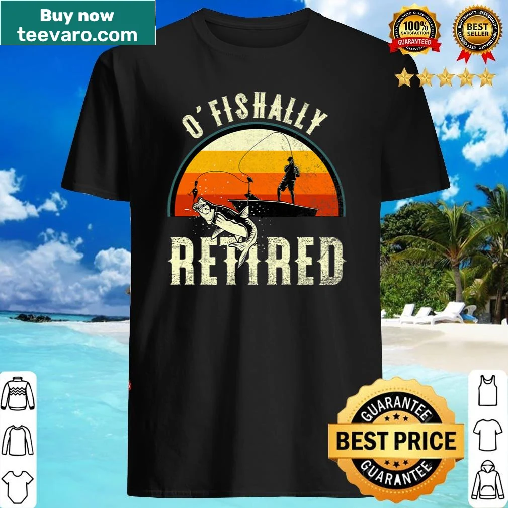 Retro fishing shirt celebrating retirement with a humorous saying