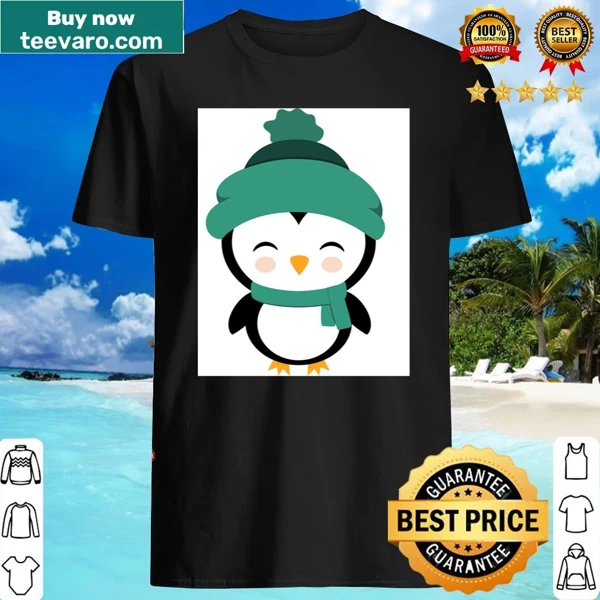Illustration of a cute penguin on a casual t-shirt