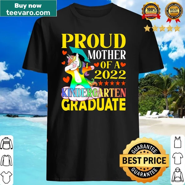 Dabbing unicorn graphic on a kindergarten graduation shirt