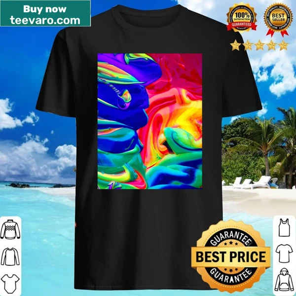 Playful rainbow pattern on a long shirt