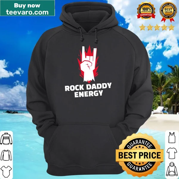 Fun shirt featuring the phrase 'Rock Daddy Energy' in bold typography.