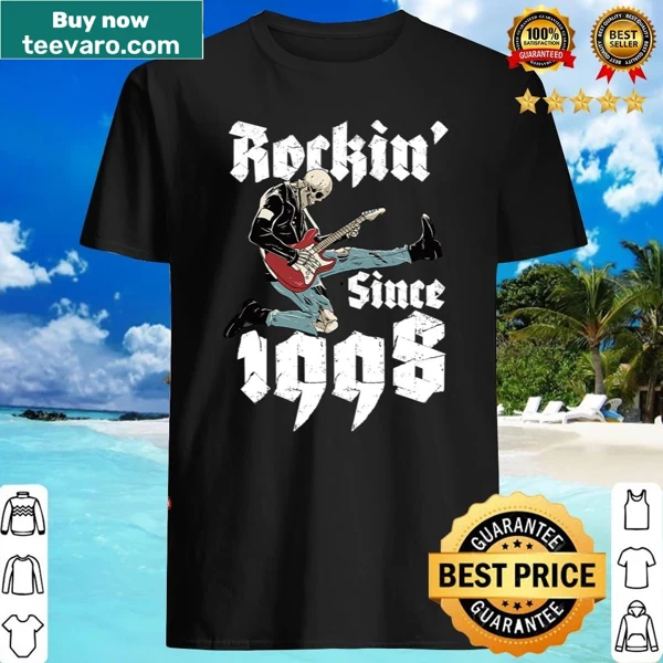 Birthday shirt depicting 'Rockin' Since 1998' with skull rock design