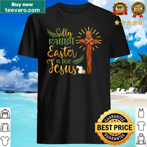 Playful Easter-themed shirt with text about Jesus