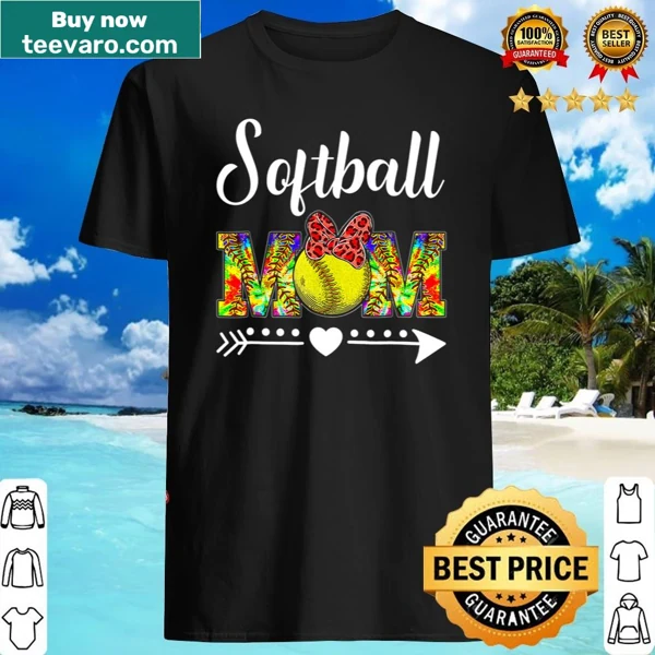 Softball Mom shirt with leopard print and vintage design