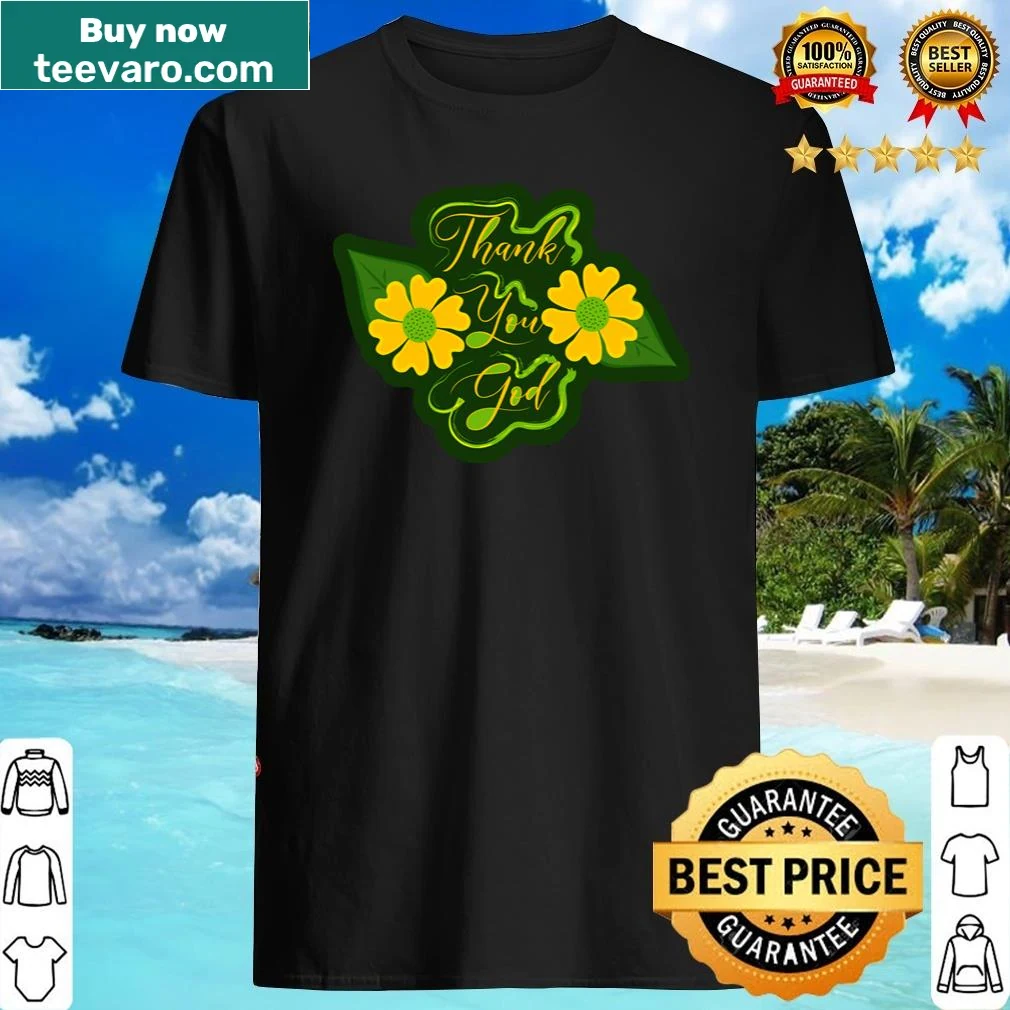 Typography shirt expressing gratitude with floral design