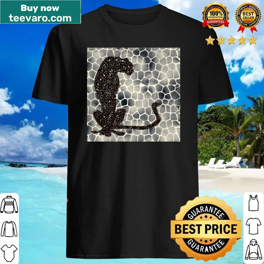 Illustrated cheetah design on a t-shirt, showcasing speed and grace