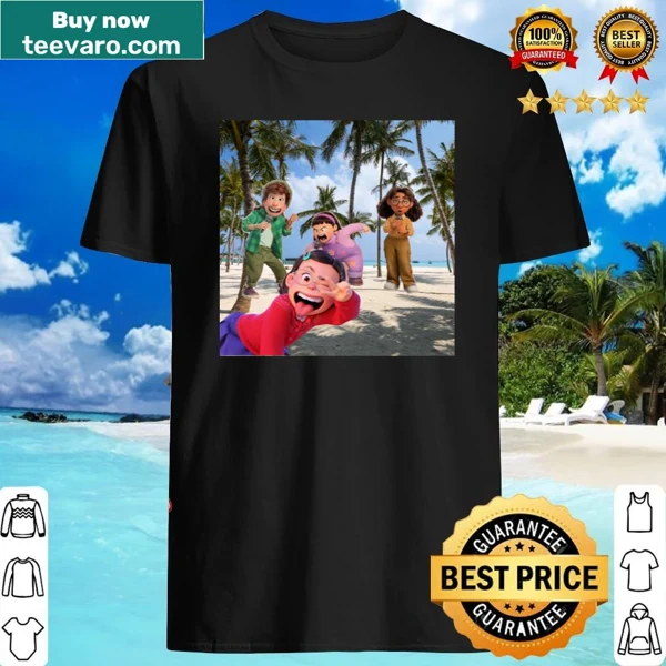 Shirt featuring a lively graphic inspired by music and friendship themes.