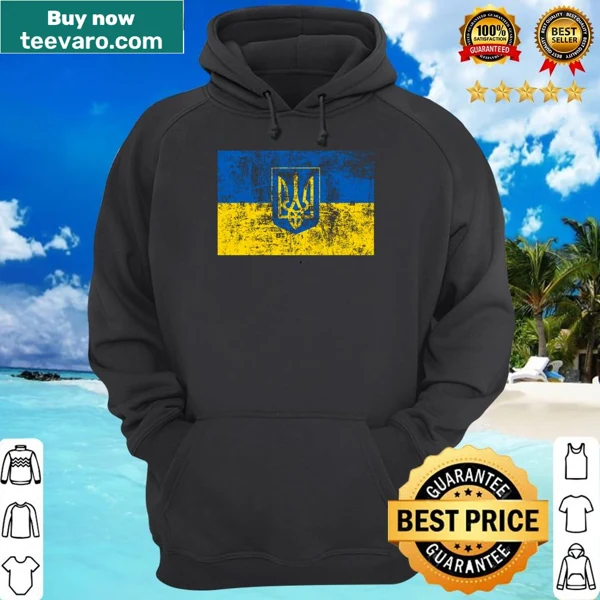 Vintage shirt featuring the Ukraine flag design prominently.
