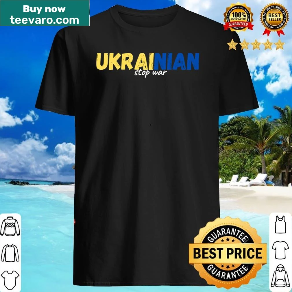 Shirt with Ukrainian text promoting peace