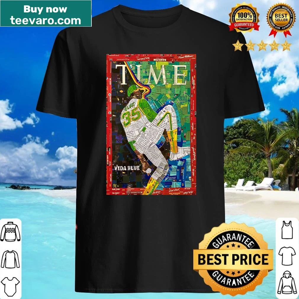 Vintage mosaic baseball shirt featuring Vida Blue
