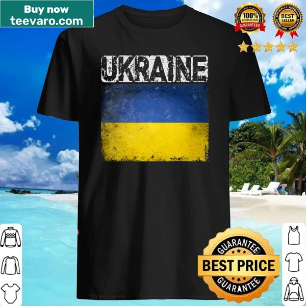 Vintage-style shirt featuring the Ukrainian flag
